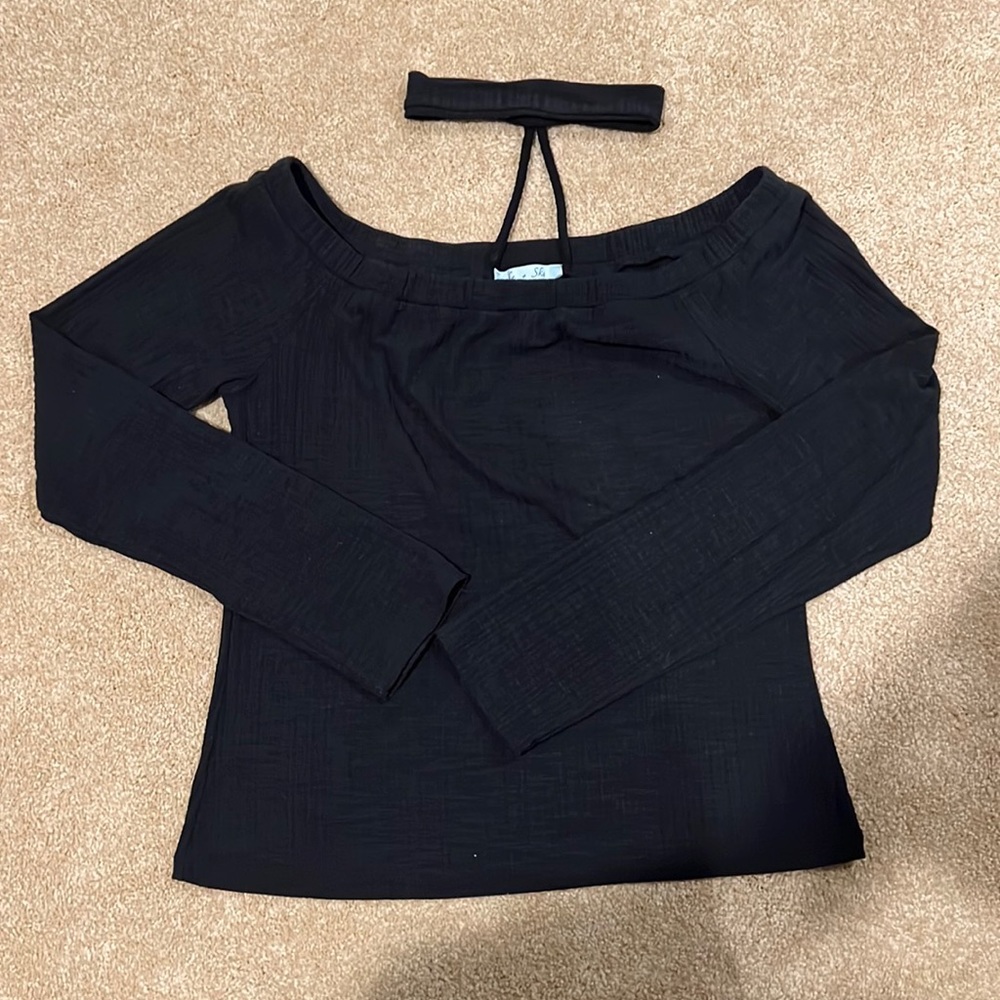 Black off the shoulder top